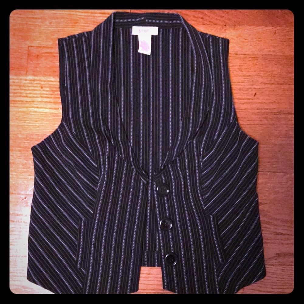Candies Black & White striped vest L